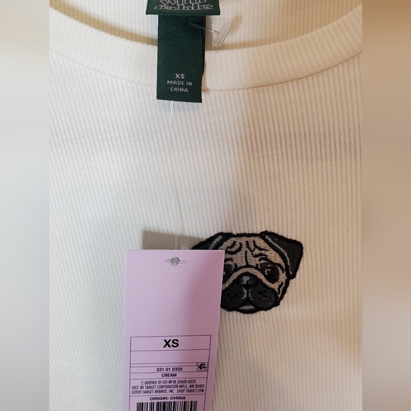 Long Sleeved Wild Fable Size XS Pug Embroidered Shirt NWT - Picture 3 of 4